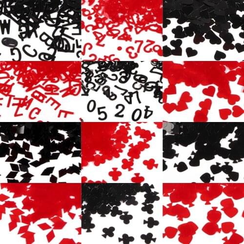 Playing Card Style Nail Sequin Poker Hearts Diamond Spade Design Flakes Paillette Gel Polish Nail Art Decorations Accessories