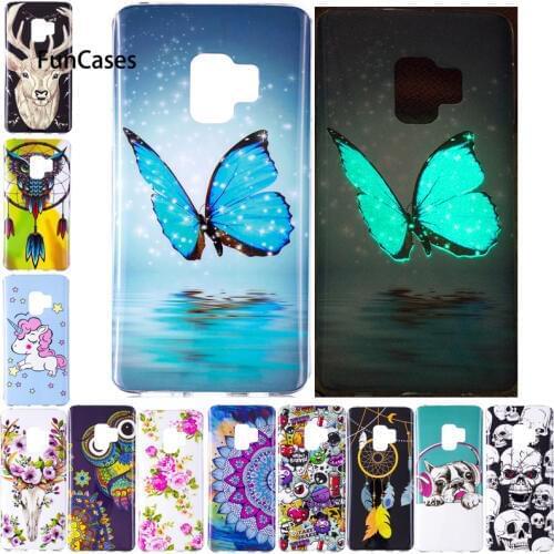 Luminous Case For coque Samsung Galaxy S9 Plus S9+ Case Silicone Cover For Samsung Galaxy S9 S 9 Noctilucent Shine Cover Silicon