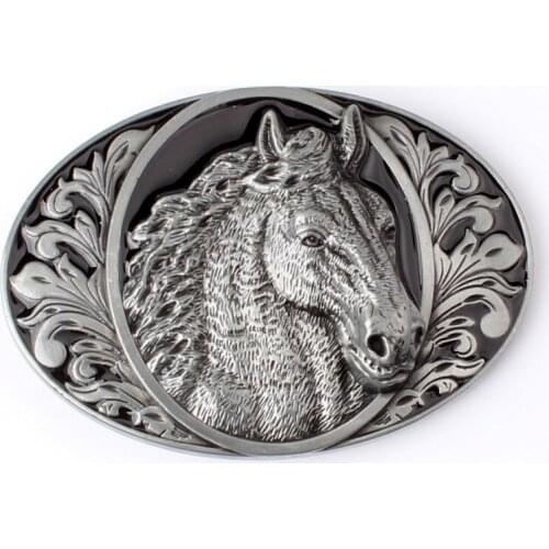 YonbaoDY Belt buckle Horse head pattern Equestrian theme Alloy buckle for 3.8cm belt