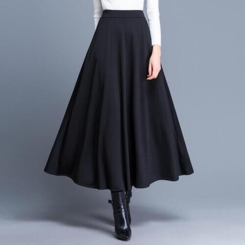 New Half-length Skirts with Big Swings Long Skirts Ladies High Waist Autumn and Winter Skirts