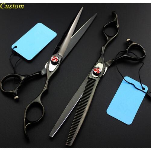 Custom upscale Japan 7 inch pet dog grooming hair scissors set dog cutting shears scissor thinning berber hairdressing scissors