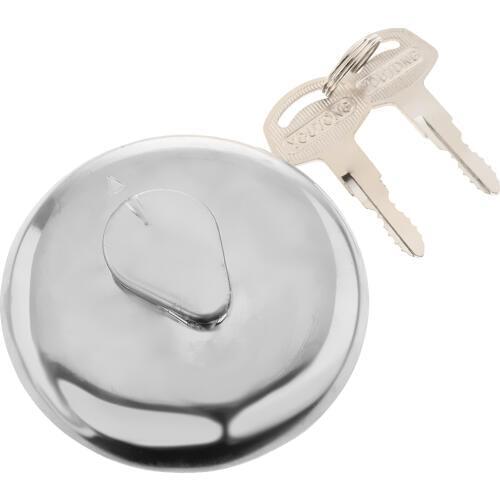 Gas Oil Fuel Tank Cap Lock Cover Protector for Suzuki GN125 Scooter, Silver