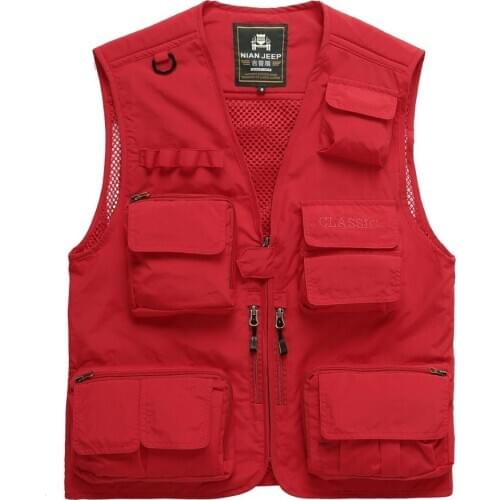 Outdoor Mens Tactical Fishing Vest jacket manJacket Multi Pockets Sleeveless travel vest plus size 3XL 4XL 5XL 6XL 7XL