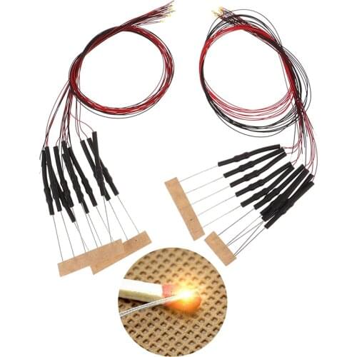 10Pcs 20cm T0603wm Pre-soldered Micro 0.1mm Copper Wired White Smd Led 0603