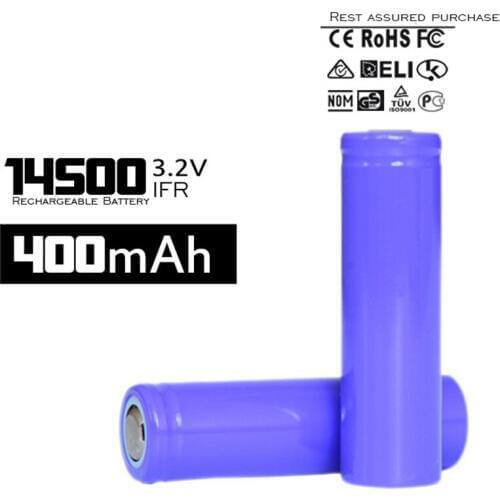 10pcs/lot 14500 3.2v Lifepo4 Battery Rechargeable 400mah Lithium Iron Phosphate Batteries for Digital Camera