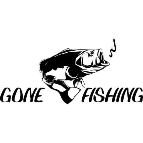 15*6.9cm Gone Fishing Fish For Auto Car Bumper Window Vinyl Decal Sticker Decals Decor