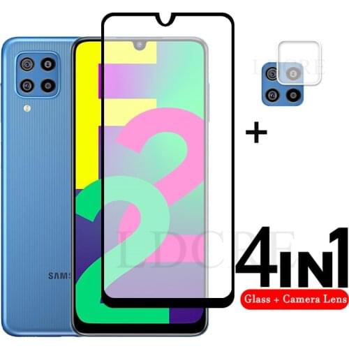 2Pcs For Samsung Galaxy F22 Glass Full Tempered Glass For Samsung Galaxy F22 Screen Camera Glass for Samsung Galaxy F22 F12 F52