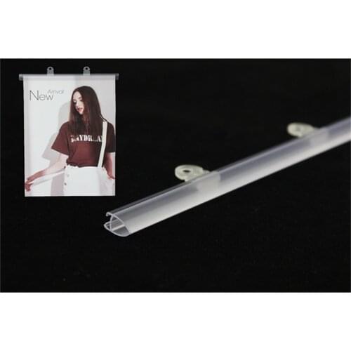 35cm poster banner sign Hanger Strip extruded signage clip frame holder tube poster rail hook support system