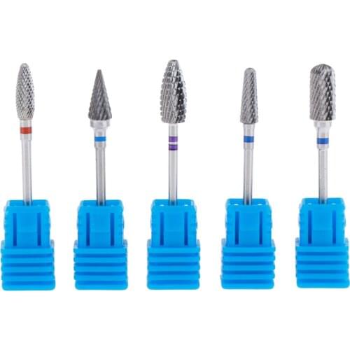 5 Shapes Tungsten Alloy Nail Drill Files Bit Carbide Gel Remover Sanding Bit