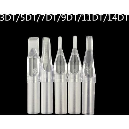 50Pcs Tattoo Transparent Disposable Tip Plastic Sterile Tattoo Tips Needle Permanent Makeup Tattoo 3DT/5DT/7DT/9DT/11DT/14DT