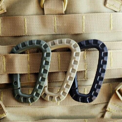 8pcs L Size Tactical Backpack Buckle Fast Tactical Carabiner Plastic Hook D Shape Clasp Gear For Outdoor Camping Lock Climb Bag
