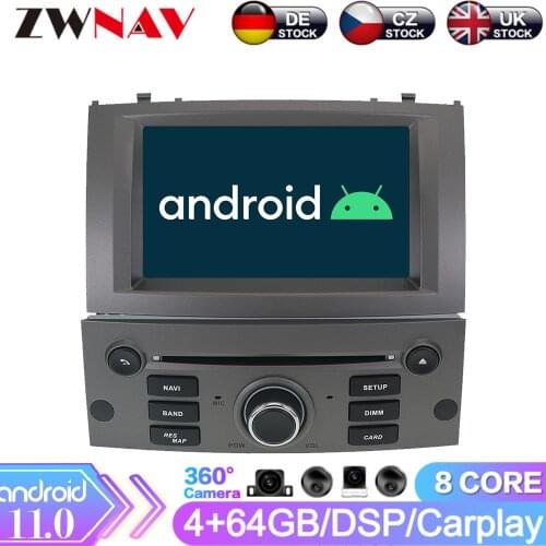 Android 10 PX5/PX6 8 Core 4+64G DSP 2 Din Car GPS Navigation Radio IPS Screen For Peugeot 407 2004 2005 2006 2007 2008 2009 2010