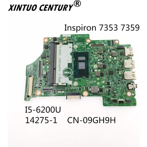 CN-09GH9H 09GH9H 9GH9H For Dell Inspiron 7353 7359 7568 Laptop Motherboard 14275-1 TFFRC With I5-6200U CPU 100%tested working