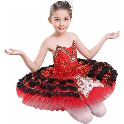 SONGYUEXIA Children Ballet Camisole skirt Kid professional ballet tutu Skirt Children Paillette Major Ballet dance TUTU dress