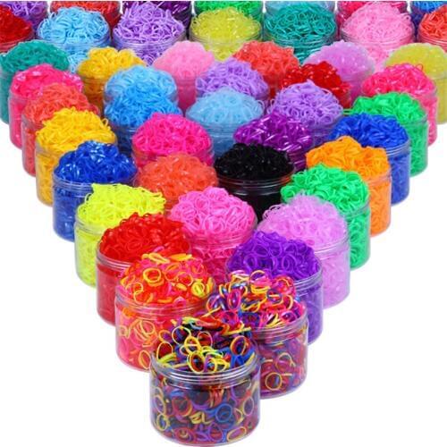 Children do not hurt hair color disposable rubber band head rope barrel storage box small rubber band female baby hair ring