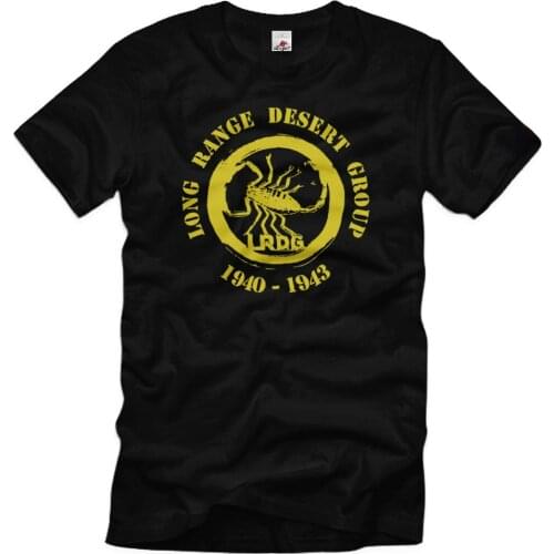 Long RANGE DESERT GROUP LRDG British Army Desert Badge SCORPION Men T-Shirt Casual mens clothing