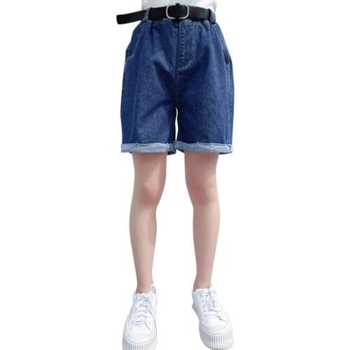 Jeans For Girl Cuffs Kids Denim Jeans Girls Free Belt Jeans For Kids Summer Clothes For Girls Casual Style