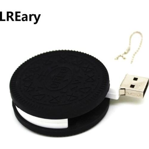 Cartoon Oreo cookies model USB Flash Drive 4GB 8GB 16GB 32GB 64GB pen drive creative Biscuits gifty memory Stick 128MB Pendrive