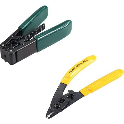 FTTH Fiber Optic Tool Kit with CFS-2 Dual-port Miller wire stripping pliers and Fiber covered wire strippers