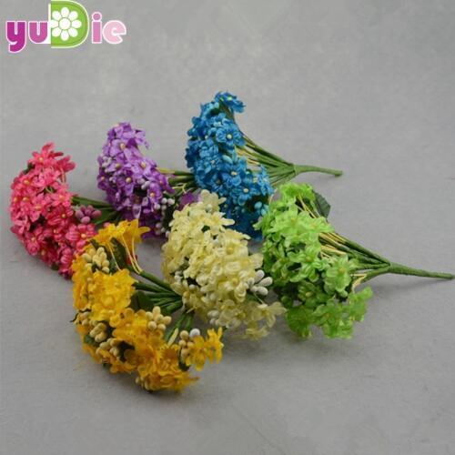 12pcs mini silk Small daisy Stamens bouquet for Wedding home decoration DIY wreath Gift Boxes Scrapbooking Craft fake flowers