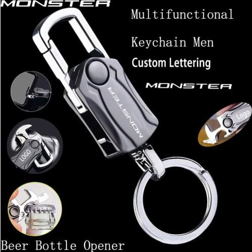 Multifunctional metal keychain key chain bottle opener for Ducati Monster 821 696 795 797 1200 796 car motorcycle Accessories