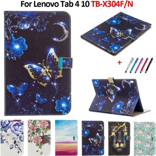 Fashion Painted Tablet Cover For Lenovo Tab4 10 TB-X304L TB-X304F/N Cover Case For Lenovo Tab 4 10 Plus Case + Gift