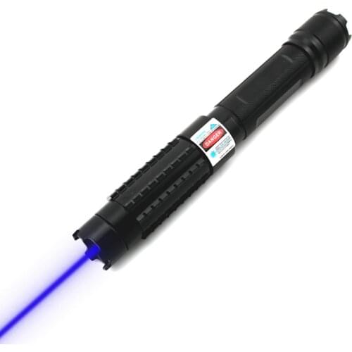 High powered 445nm 5mw handheld laser focusable blue laser pointer torch (5 star caps) Free Shipping