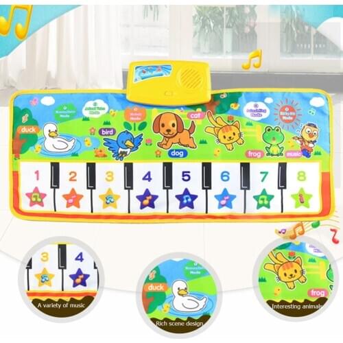 Musical Mats with Animal Sound Toddler Toys Learning Pad Children Portable Interactive Present for Children Baby Piano