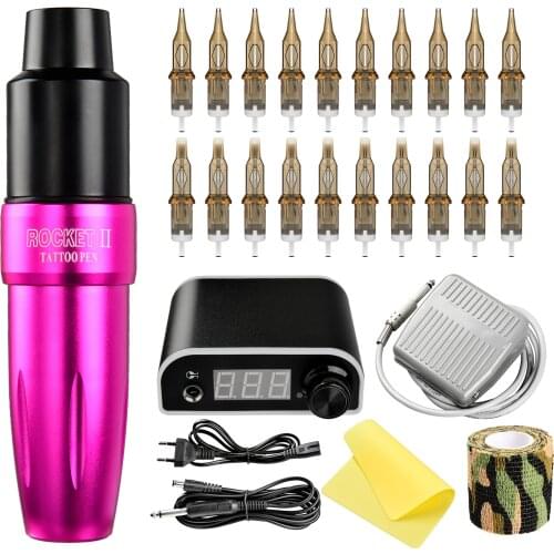 High quality Tattoo Machine Kit Tattoo Power Supply Rotary Pen With Cartridges Needle Tattoo Pen machine For Tattoo Artist