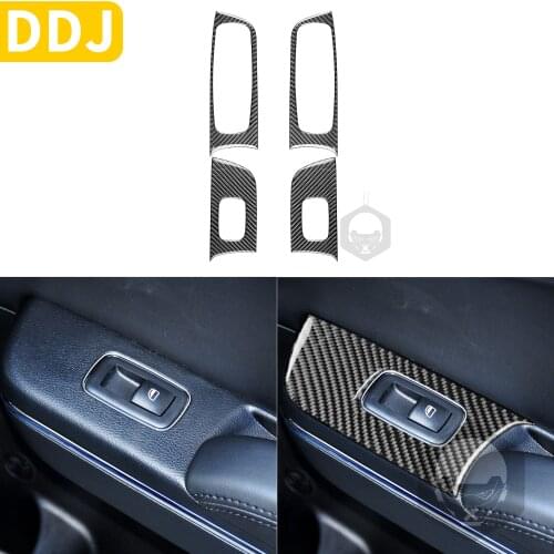 Carbon Fiber Door Arm Rest Panel Sticker For Dodge Charger 2015+ Lifting Switch Window Control Button Interior Car Accessories