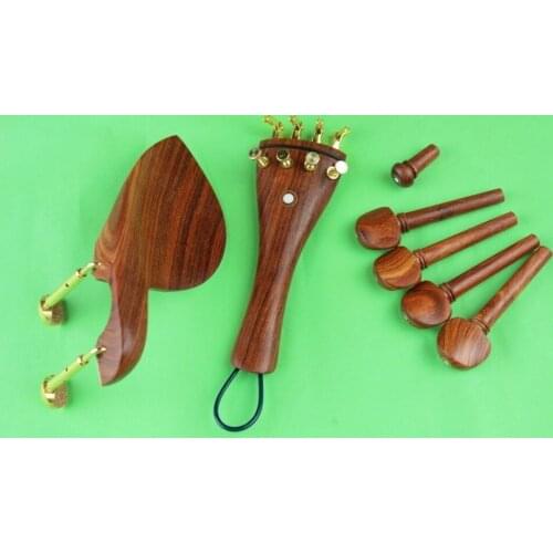 New Luthier top rose wood viola parts, pegs, tailpiece, chinrest, endpin