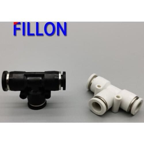 PE Pneumatic T-type tee 4mm to 16mm OD Hose Tube Push In Air Gas Fitting Quick Fittings Connector Adapters 3 Way T shaped Tee