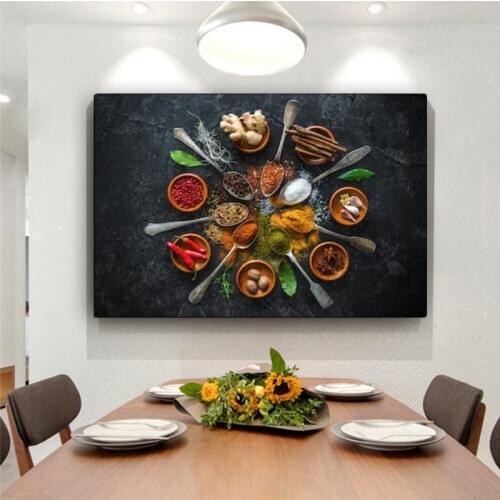 RELIABLI ART Kitchen Canvas Painting Tasty Spice And Herbs Picture Wall Art Posters And Prints For Living Room Decoration Cuadro