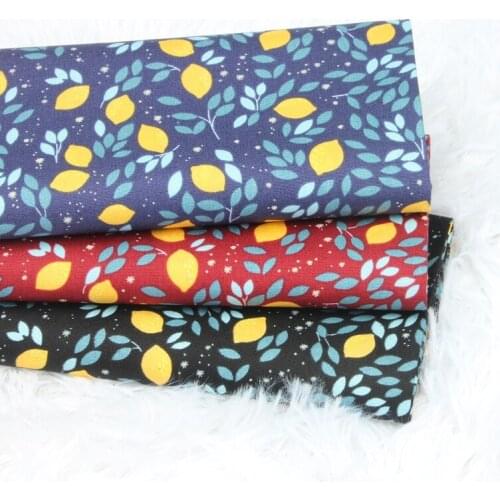 Yellow Series Lemon Printing Cotton Twill Fabric Woven 100% Pure Cotton Material Fabric For Home Textile Bedding Wall Decoration