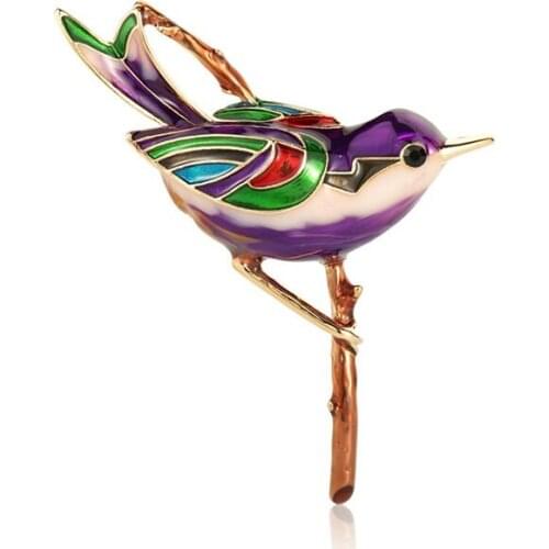 Blucome Colorful Enamel Magpie Swallow Shape Brooches Unique Design Animal Bird Brooch Lady Party Dress Lapel Pin Gifts Bijoux