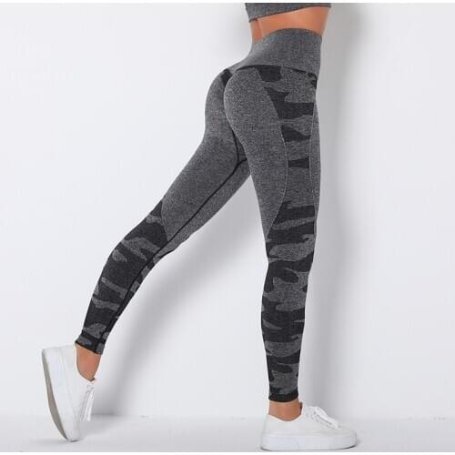 SALSPOR Women Yoga Pants Camouflage Seamless Training Push Up Leggings Joggings Fitness Tummy Control Running Gym Sport Leggings