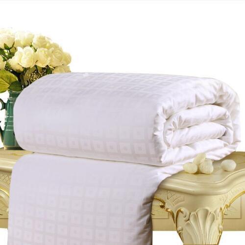 Winter Super Warm Silk Blankets 100%Chinese Silk Quilt Spring Summer Handmade Silk Comforter Small Lattice Cotton Fabric Cover