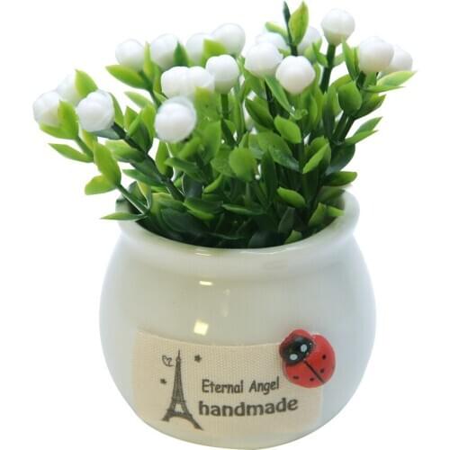 1pcs Artificial Plants Bonsai Small flower Pot Plants Fake Flowers Potted Ornaments For Home Decoration Hotel Garden Bonsai Gift