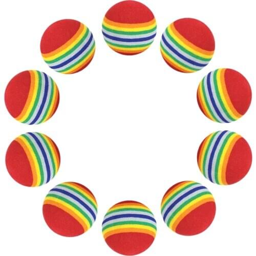 10Pcs Rainbow Golf Balls For Swing Training Aid Indoor Outdoor Golf Practice