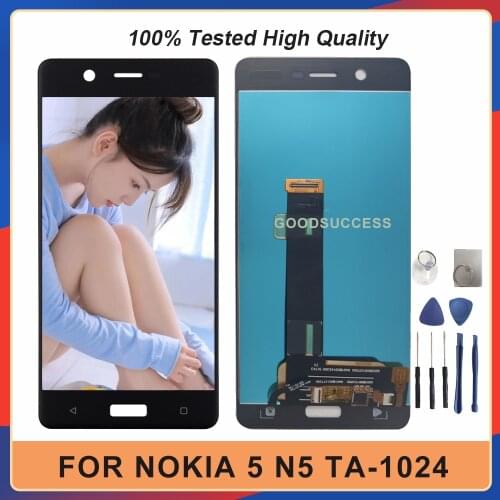 100% Tested 5.2'' For Nokia 5 TA-1027 TA-1044 TA-1053 TA-1024 LCD Display Touch Screen Digitizer Assembly Free Tools