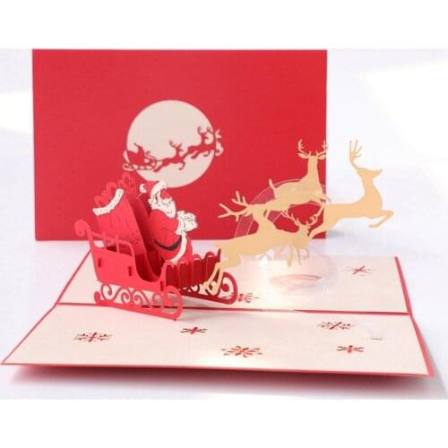 3D Pop Up Greeting Cards Cut Post Card For Christmas Birthday Valentine Day Party Wedding Decoration Fathers Day Gift