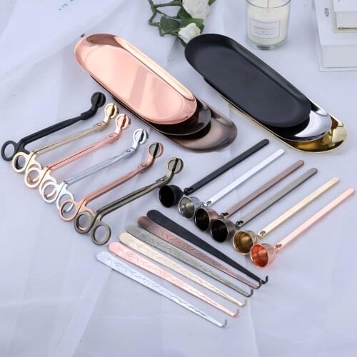 4pcs/set Candle Extinguisher Candle Scissors Candle Bells Candle Cover Tray Candle Accessories Home Decoration