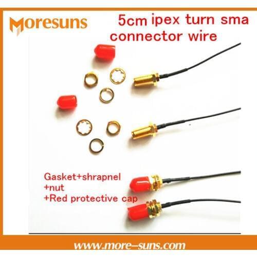Fast Free Ship 5PCS 5CM ipex turn sma connector wire WIFI/GSM/3G/4G/Female head external thread inner hole sma turn ipex cable