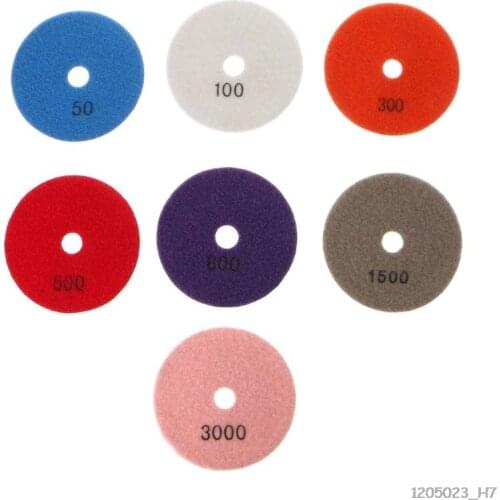7pcs/Lot Grinding Discs 4" Wet Diamond Polishing Pad for Glass Granite Marble Stone Grinding Wheel Flexible Sandpaper