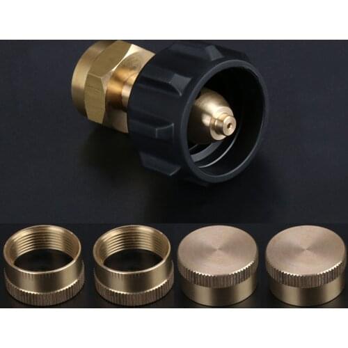 Copper Alloy And ABS Propane Refill Adapter For QCC1 Tank And 1LB Gas Bottle Cylinder With 4pcs Propane Tank Caps Protect Caps
