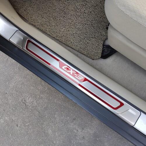 Auto Accessory Sticker Styling For Mazda CX-3 CX 3 Cx3 Door Sill Trim Protection Stainless Steel Car Guard Protector 2014 2019