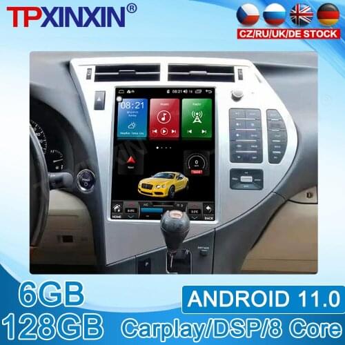 Android 11.0 6 + 128GB For Lexus RX 12.1 Inch Car Player Radio GPS Navigation Auto Stereo Multimedia IPS Touch Screen Carplay
