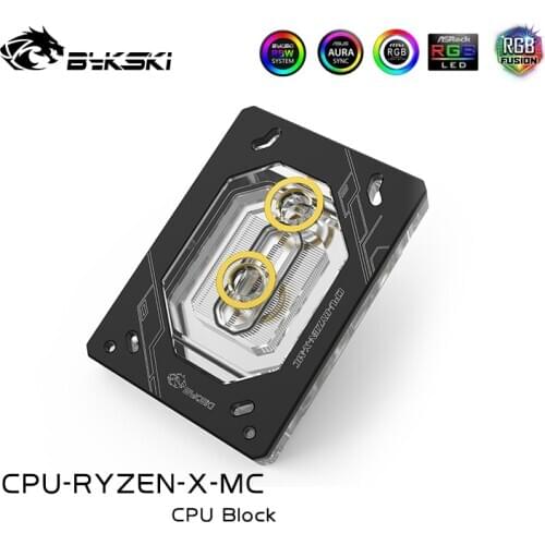 Bykski CPU Block use for AMD Ryzen 3/5/7 ThreadRipper 1950X / X570 AM2/AM3/AM4/TR4 FM Water Cooling Radiator / RGB Light AURA