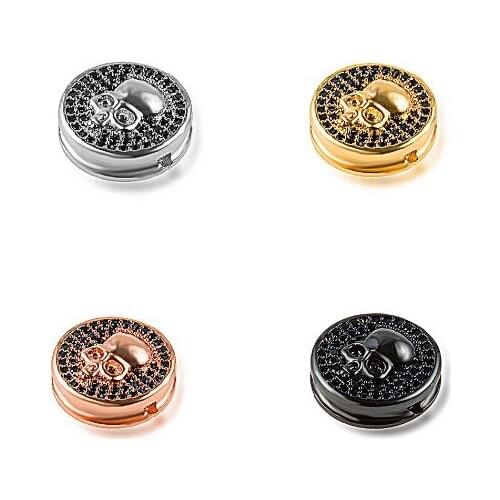 13*13mm skull multicolor crystal micro pave cz zircon cubic zirconia beads DIY necklace charm bracelet connectors making fgh34