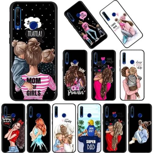 Phone Case For Huawei Honor 30 20 10 Pro Lite Youth Plus 30i 20e 20s Silicon Cover Soft Capa Black Shell Baby Mom Dad